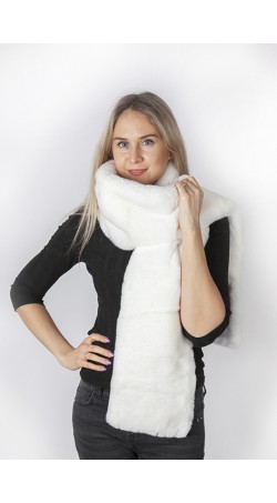 White rex fur scarf